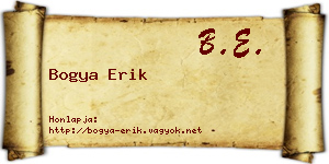 Bogya Erik névjegykártya